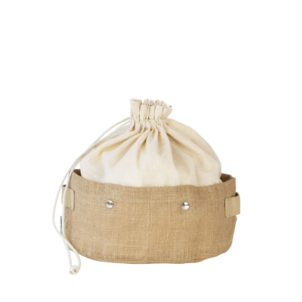 2-In-1 Removable Storage Basket In Organic Cotton And Jute - Beige