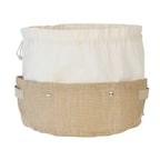 2-in-1 Organic Cotton And Jute Storage Basket - Beige