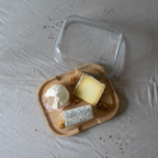 Boîte À Fromage En Verre Et Bambou - Transparent