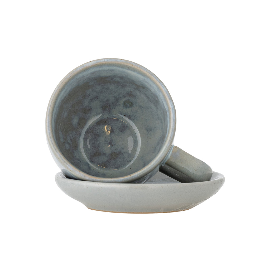 Brenta - Taza Con Platillo - Azul - Gres