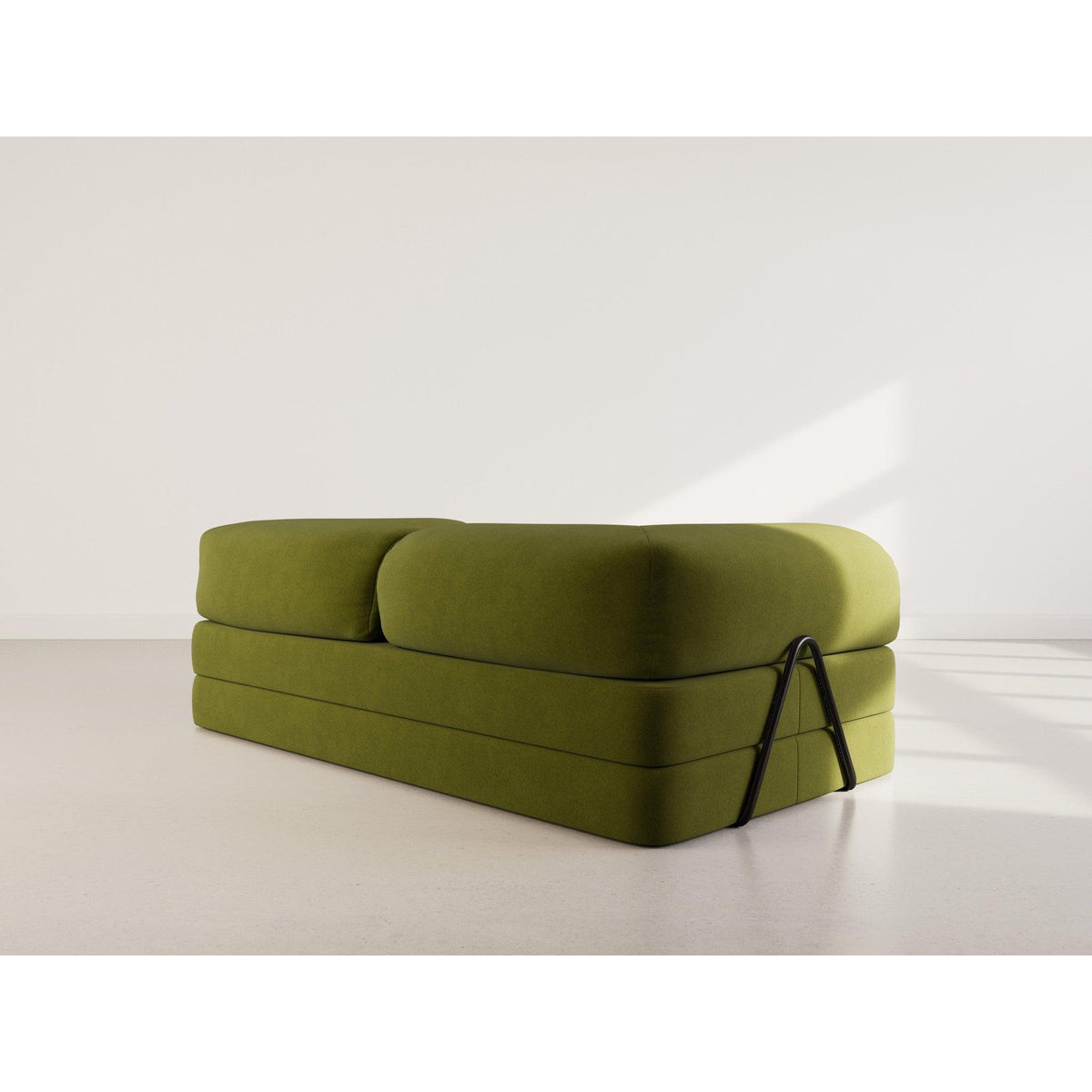 Nebula - Sofá Cama - 3 Plazas - Terciopelo Texturizado - Verde Caqui