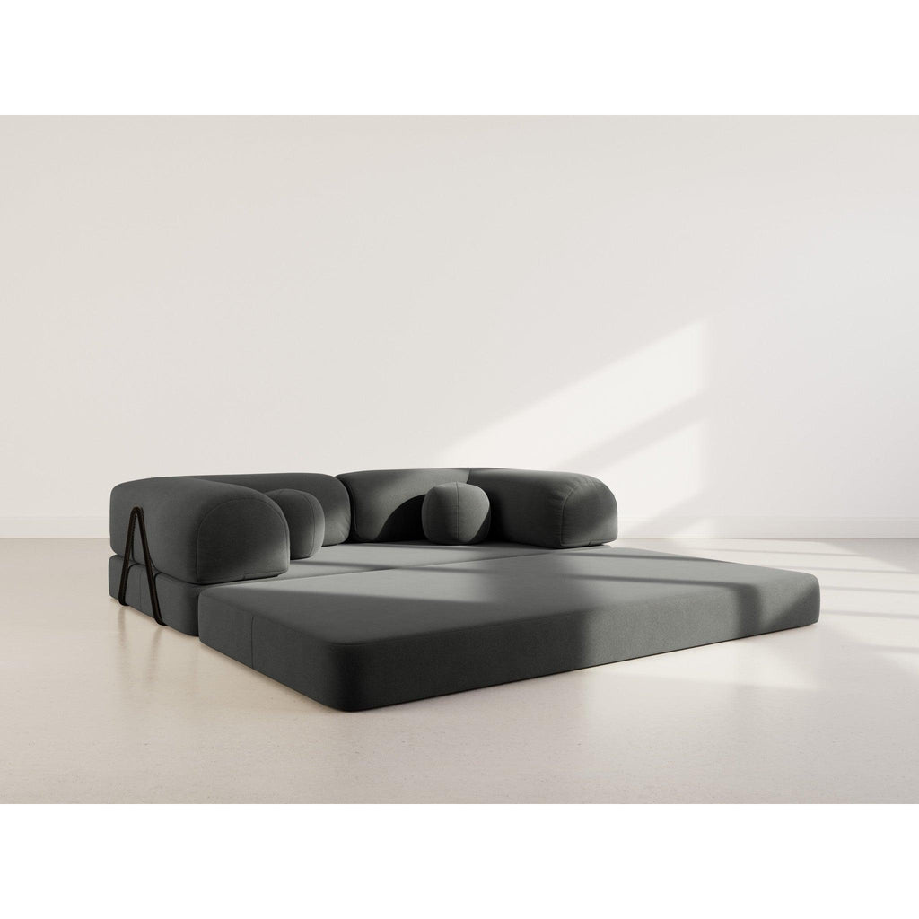 Nebula - Convertible Sofa - 3-Seater - Textured Velvet - Grey