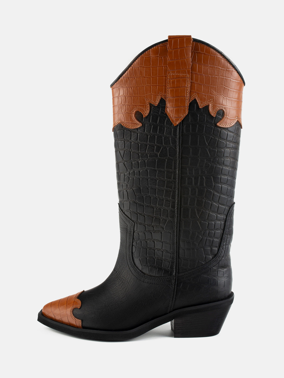 Night In Texas Boots - Black And Brown