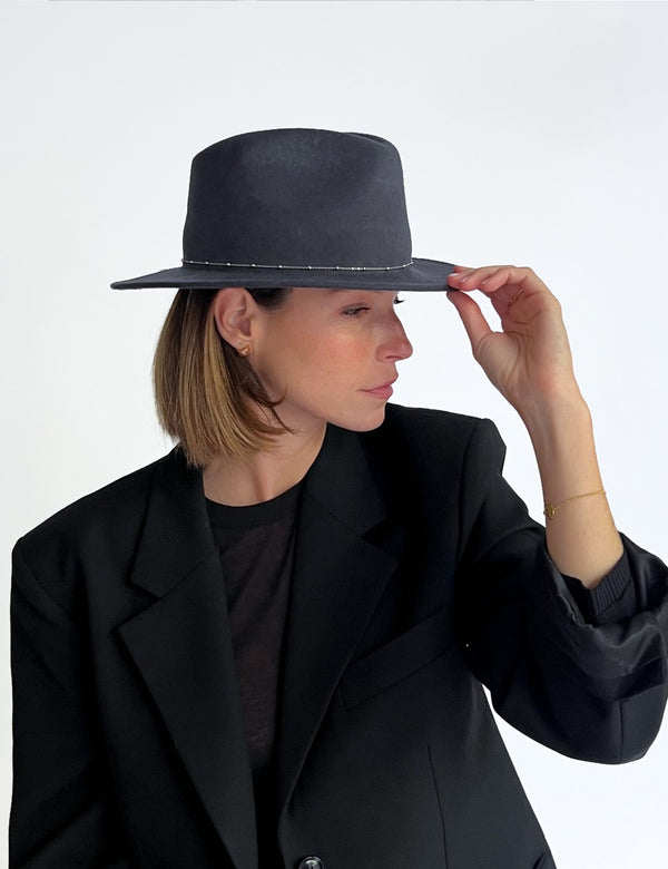 Noe Silver Felt Hat - Anthracite