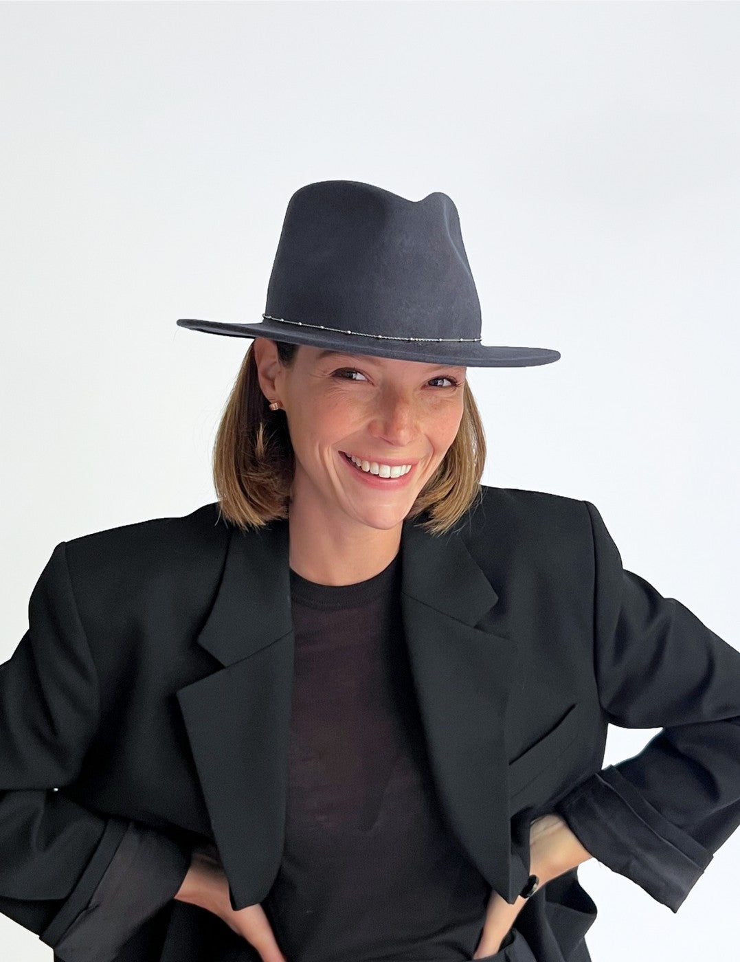 Sombrero de Fieltro Noe Plata - Antracita