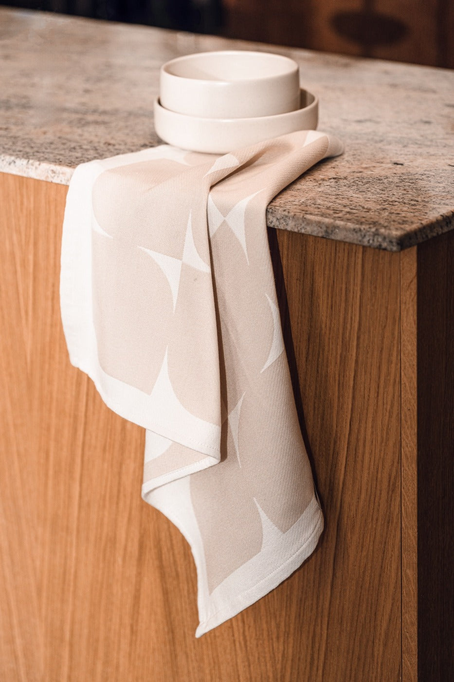 Lot De 2 Torchons Abi - Sand Beige & Cream