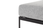 Pouf Feo - Black Oak Top / Universal Grey Wool Cushion