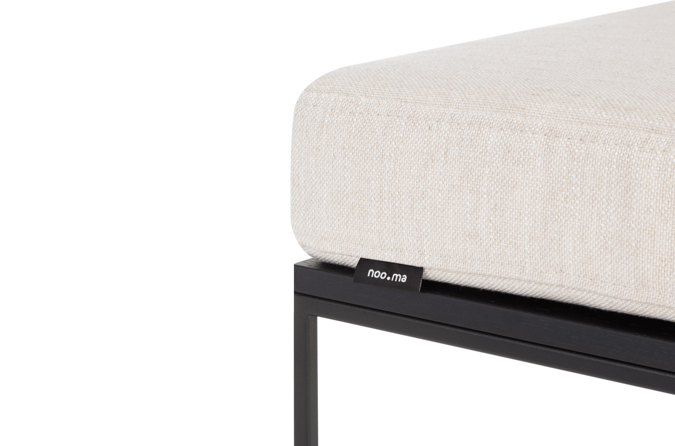 Pouf Feo - Black Oak Top / Cream Beige Cushion