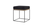 Pouf Feo - Oak Top / Black Tie Wool Cushion