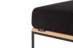 Pouf Feo - Oak Top / Black Tie Wool Cushion