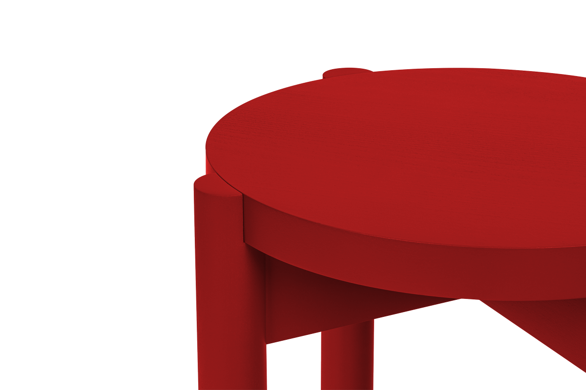 Hopp - Tabouret - Hêtre Massif - Marron-Red