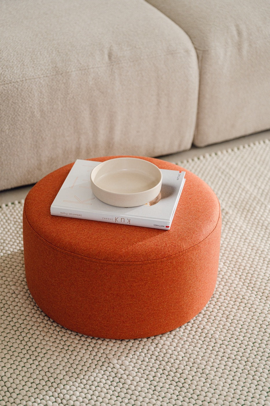 Puf Folk - Pequeño - Terracota Wool