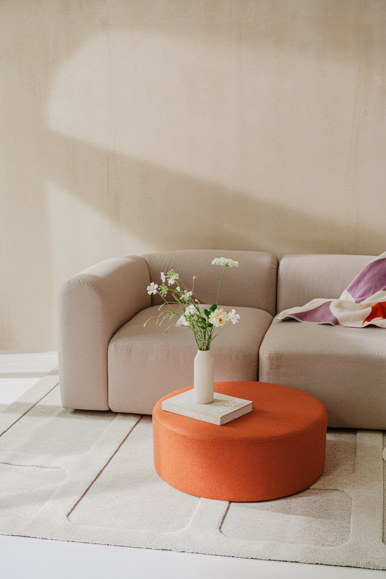 Folk Pouf - Large - Terracotta Wool