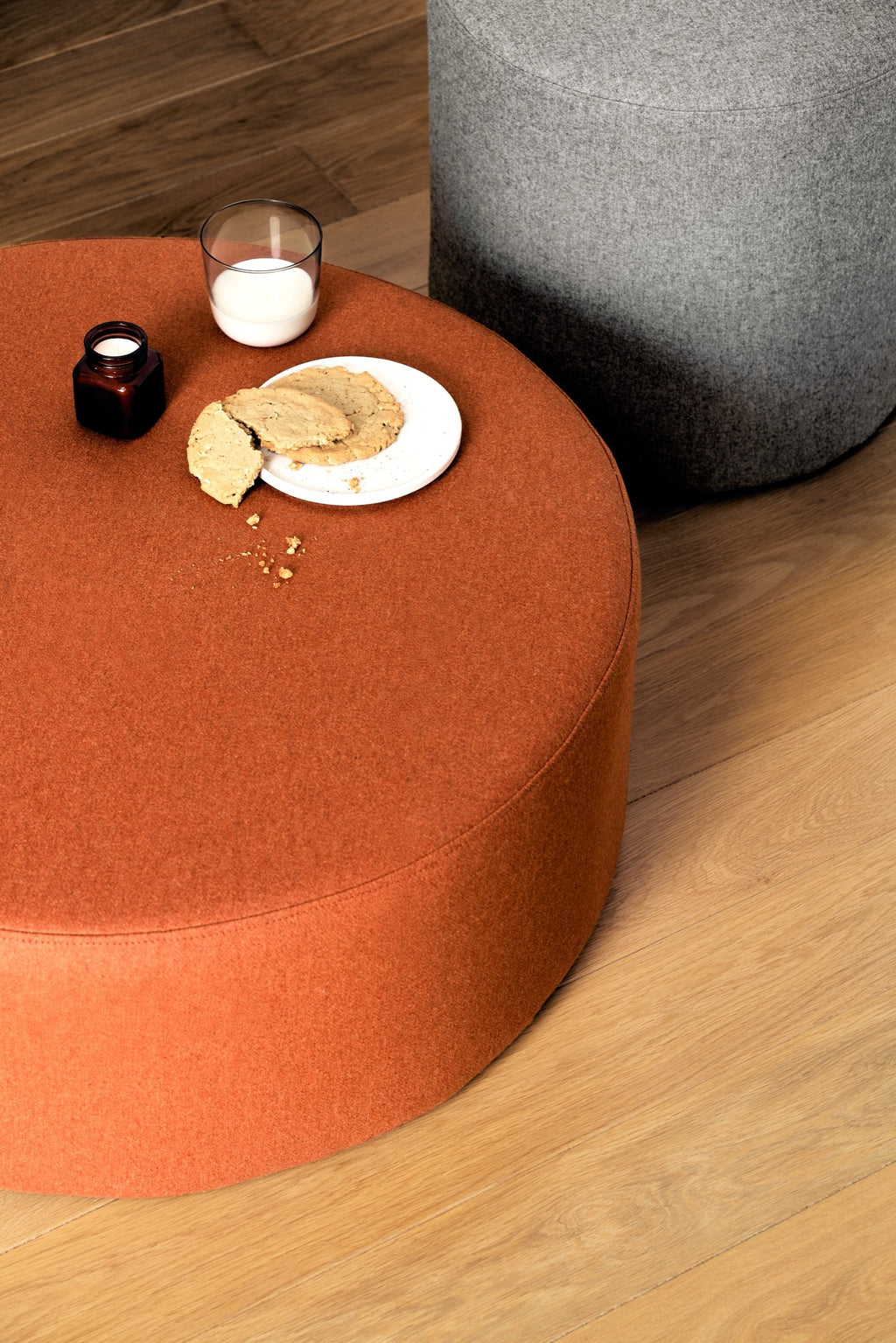 Folk Pouf - Large - Terracotta Wool