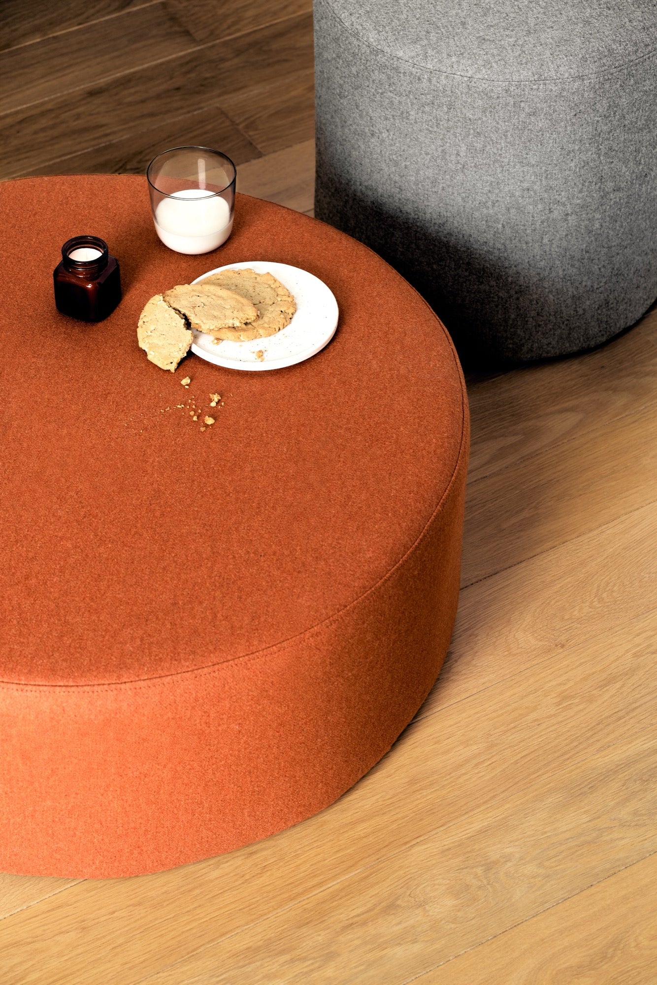 Folk Pouf - Large - Terracotta Wool