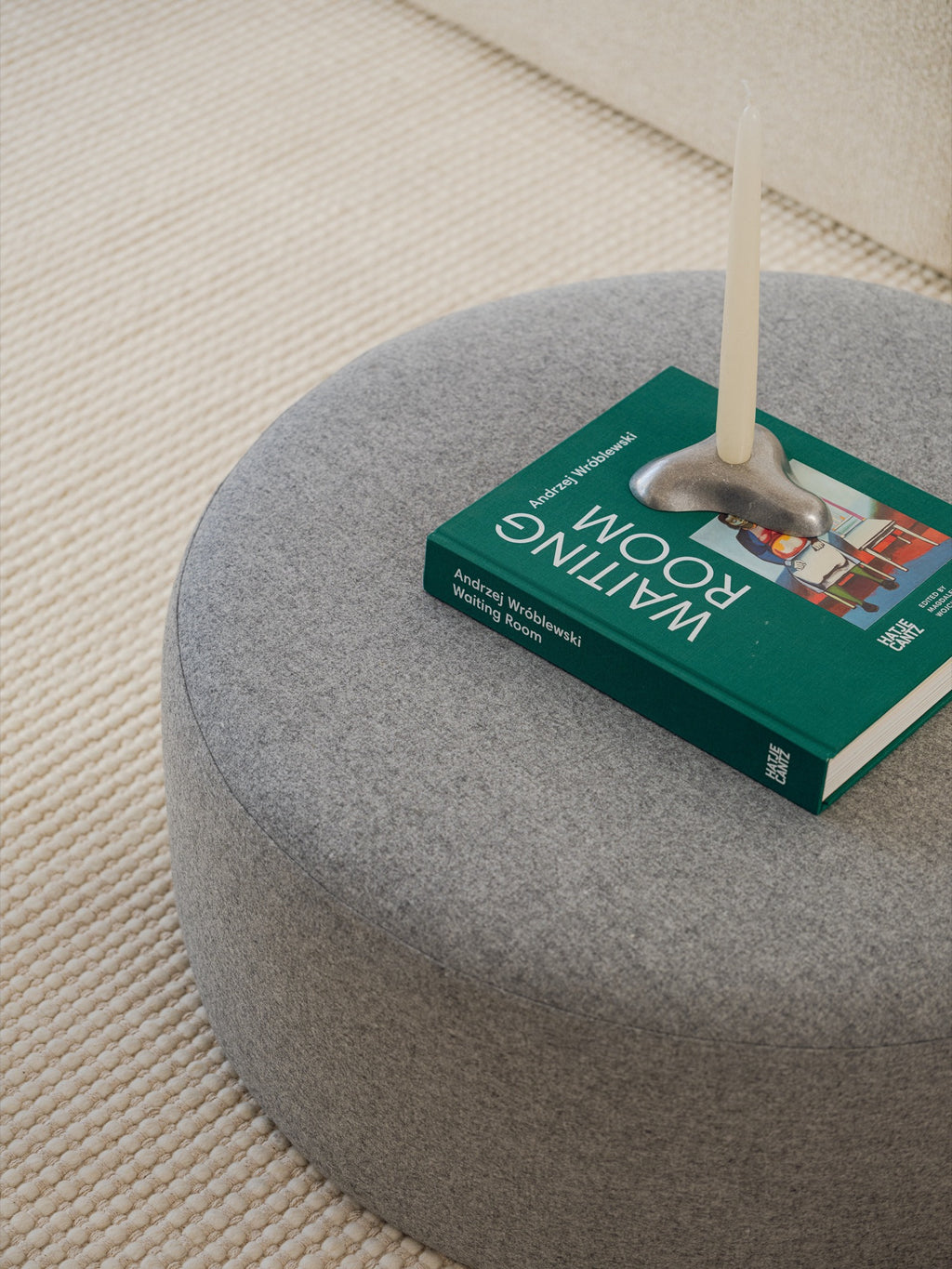 Folk Pouf - Large - Universal Grey Wool