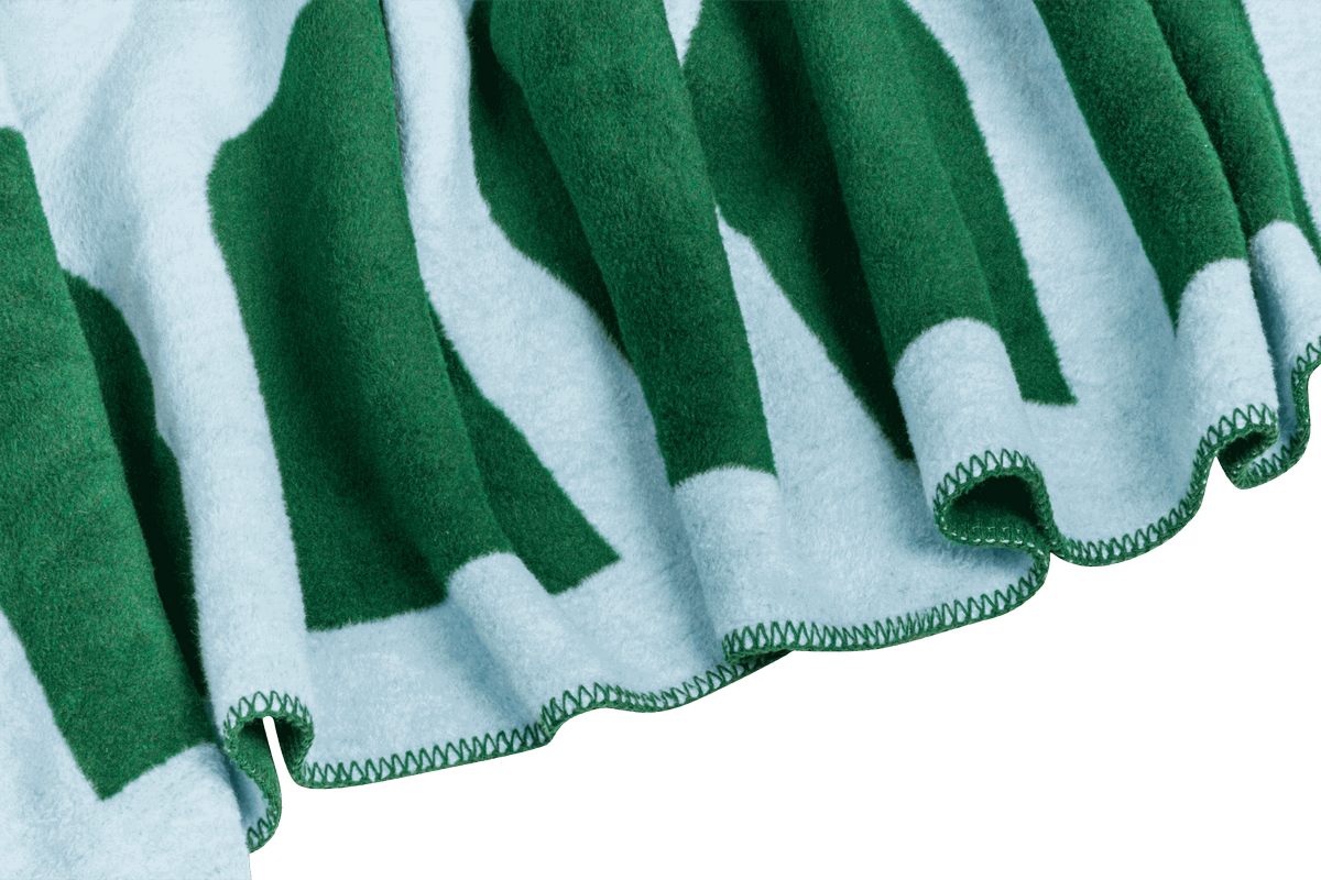 Gili Throw - Forest Green/Baby Blue