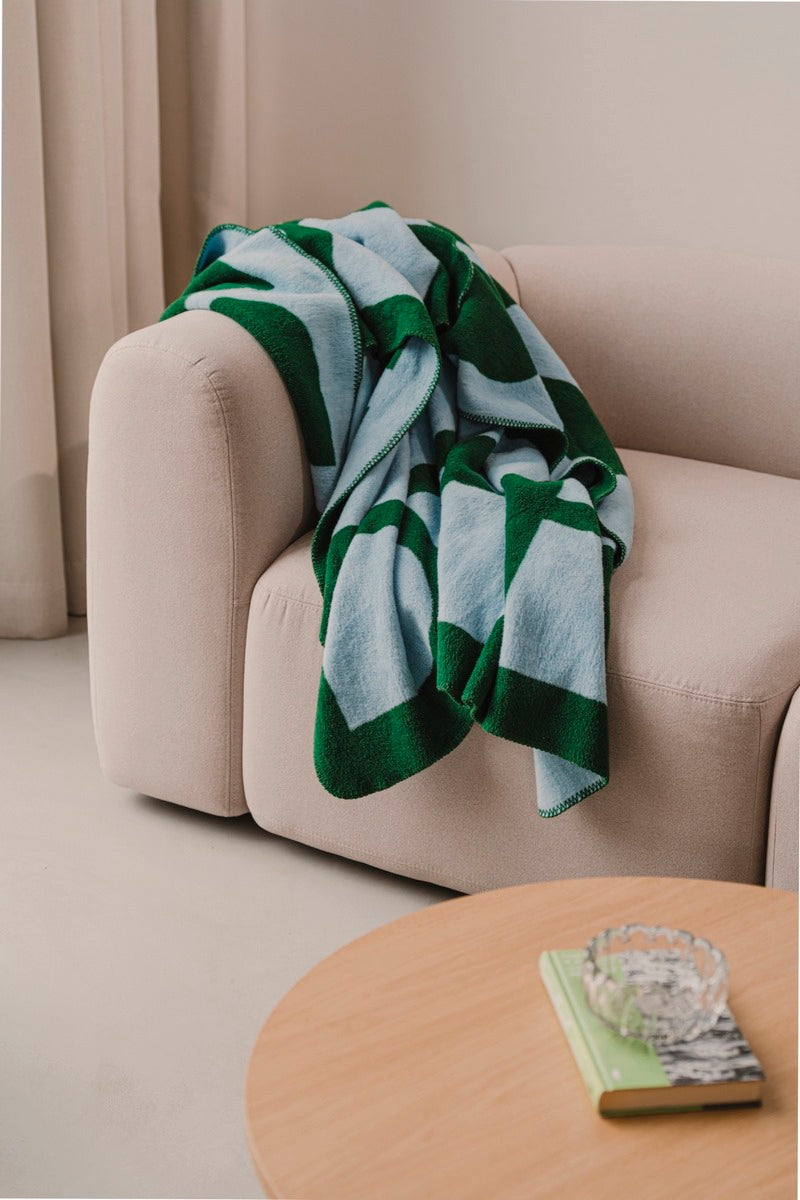 Gili Throw - Forest Green/Baby Blue