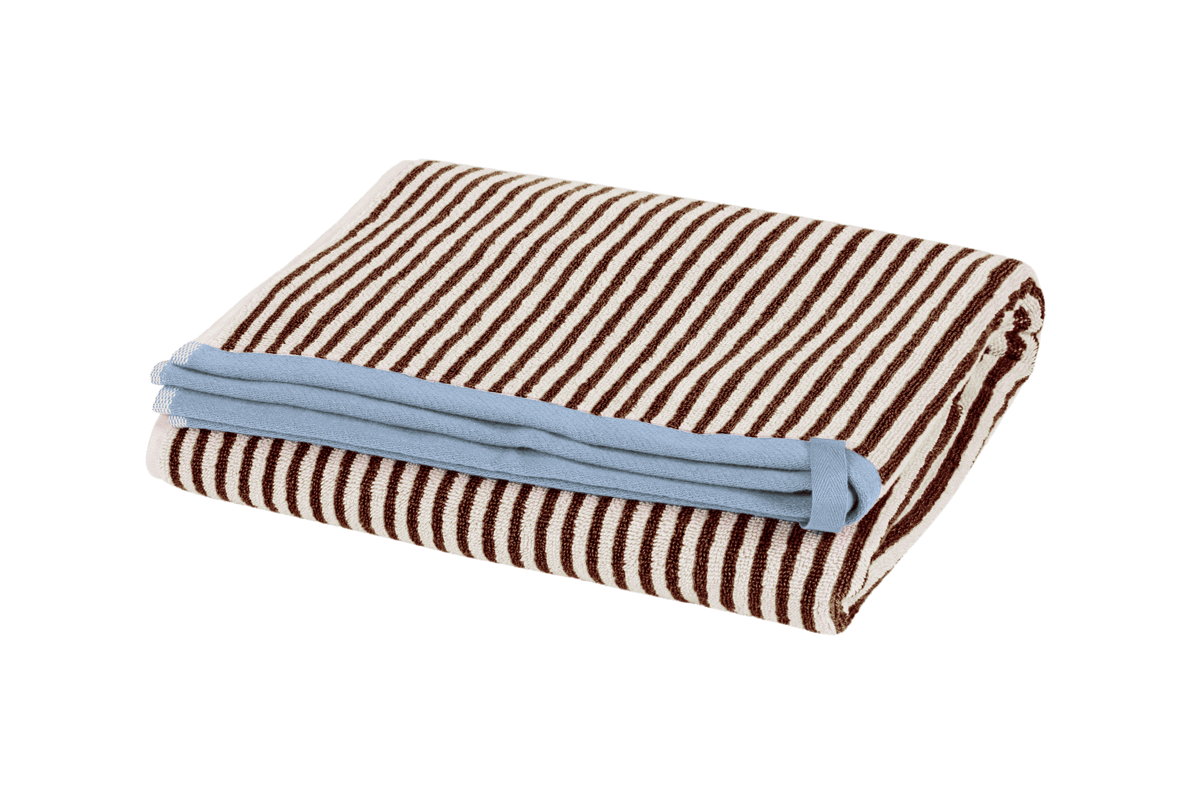 Gobo Bath Towel - Cocoa Brown/Narrow Stripes