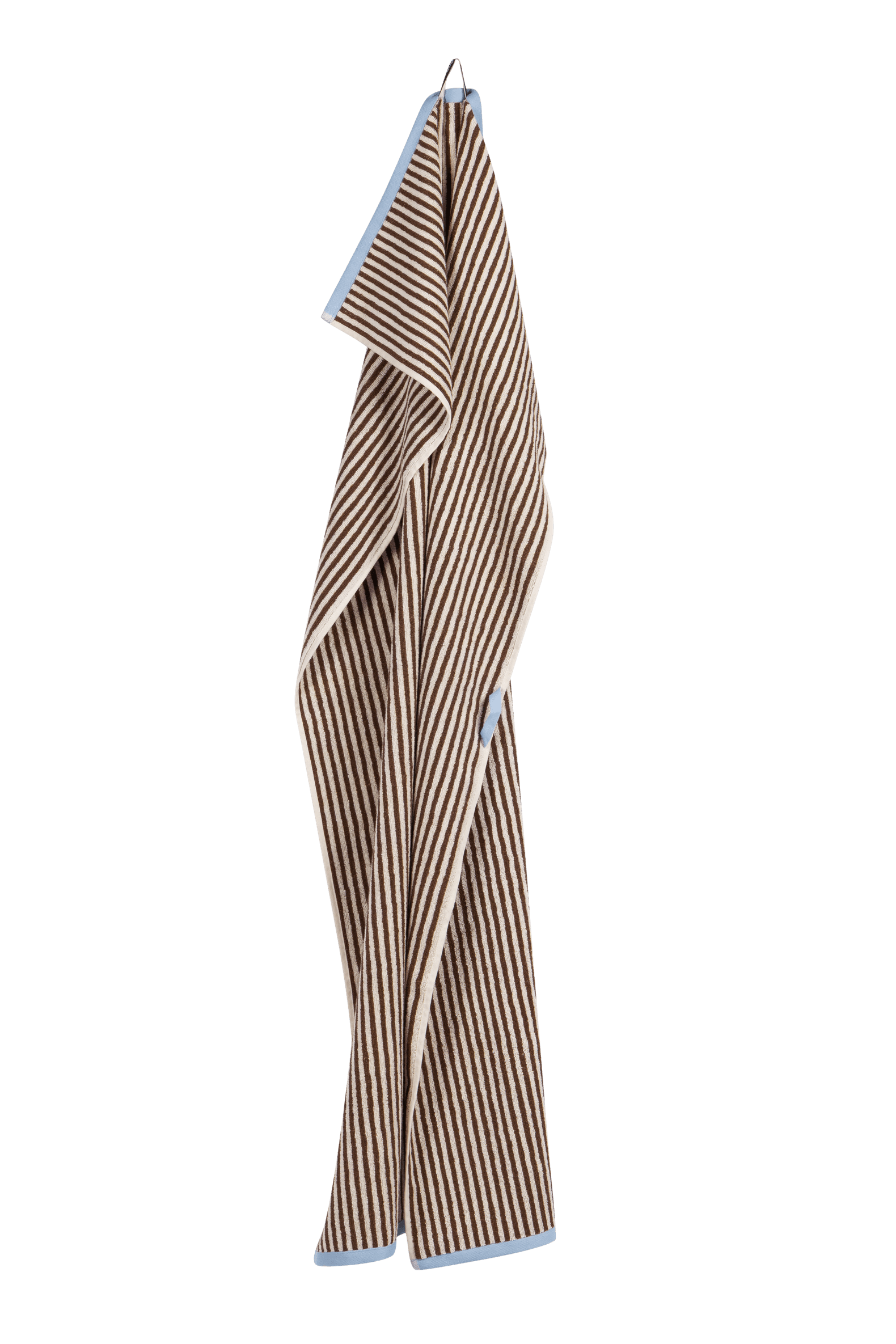 Gobo Bath Towel - Cocoa Brown/Narrow Stripes