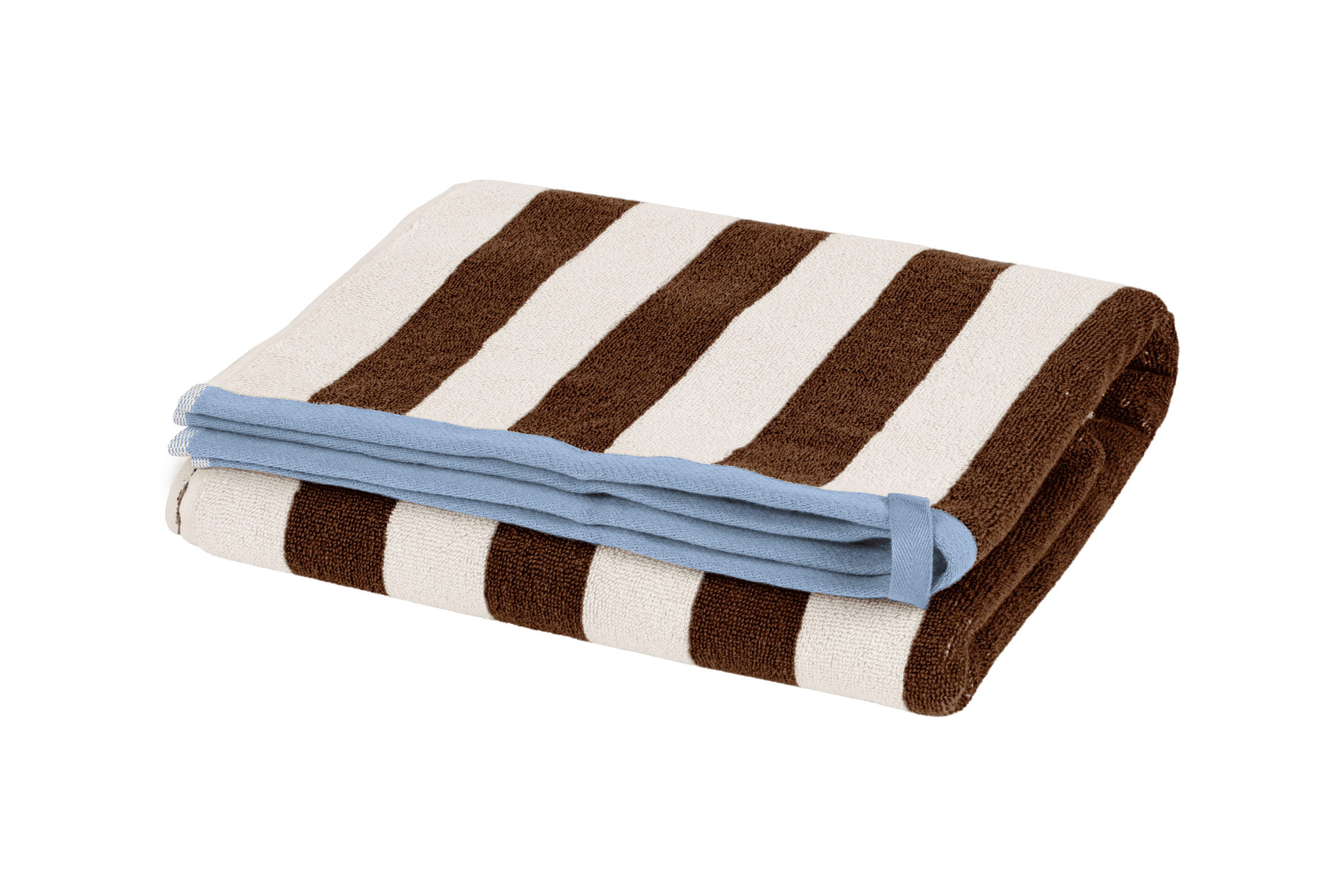 Gobo Bath Towel - Cocoa Brown/Wide Stripes