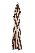 Gobo Bath Towel - Cocoa Brown/Wide Stripes