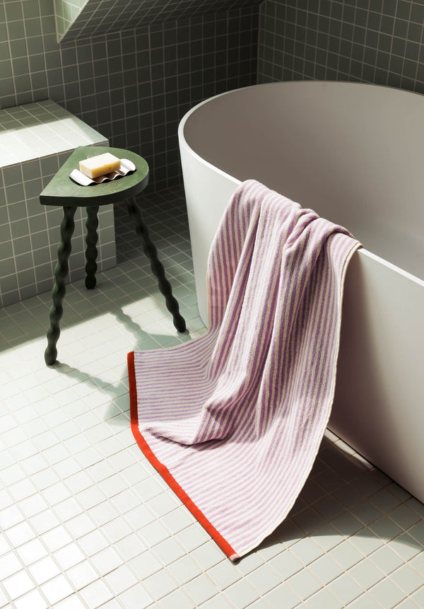 Gobo - Drap De Bain - Coton - Pastel Lilac / Narrow Stripes
