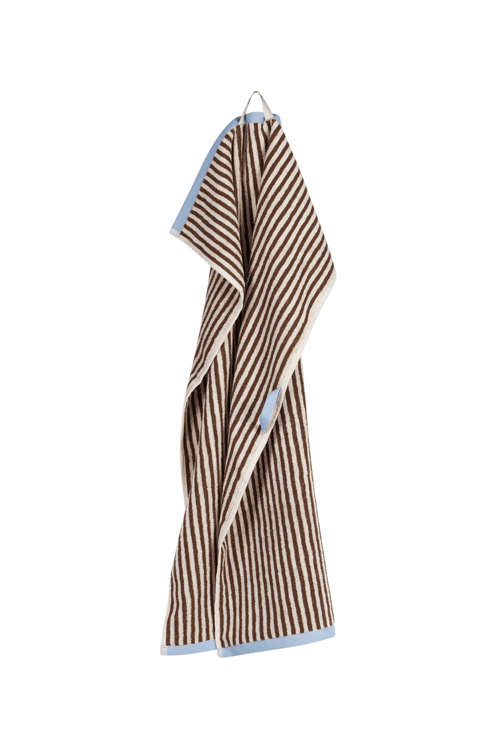Gobo Hand Towel - Cocoa Brown/Narrow Stripes