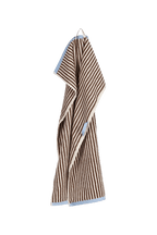 Gobo Hand Towel - Cocoa Brown/Narrow Stripes