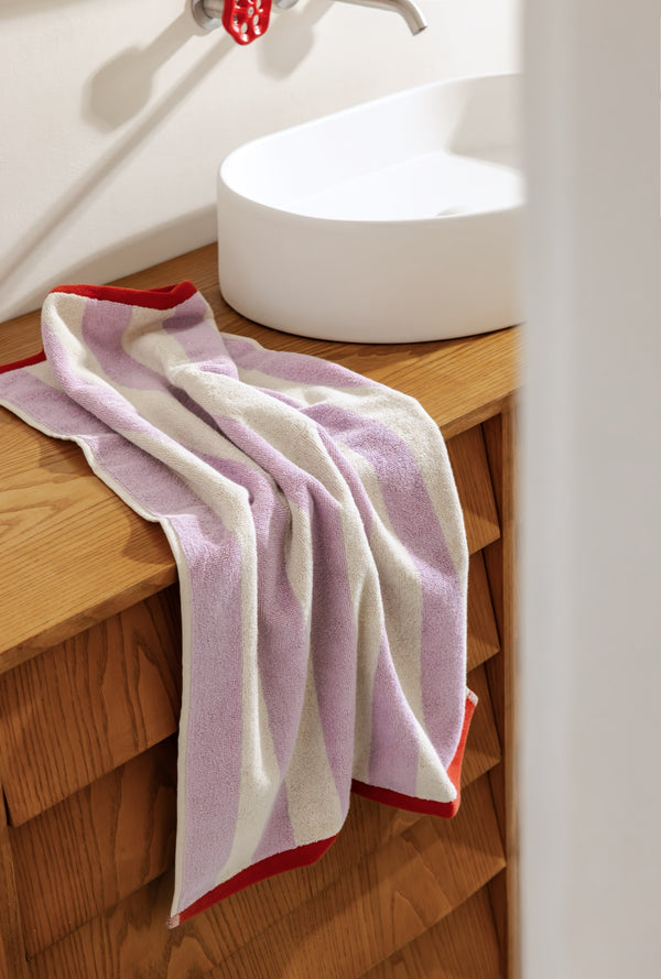 Gobo - Serviette De Toilette - Coton - Pastel Lilac / Wide Stripes