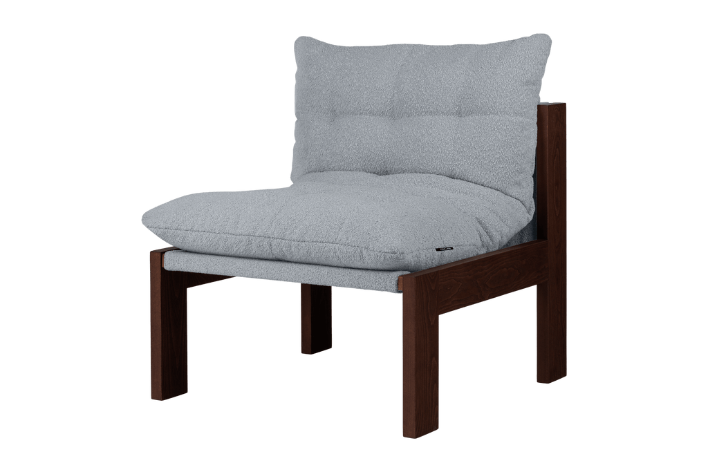 Huno - Lounge Chair - Cocoa Brown & Baby Blue Bouclé