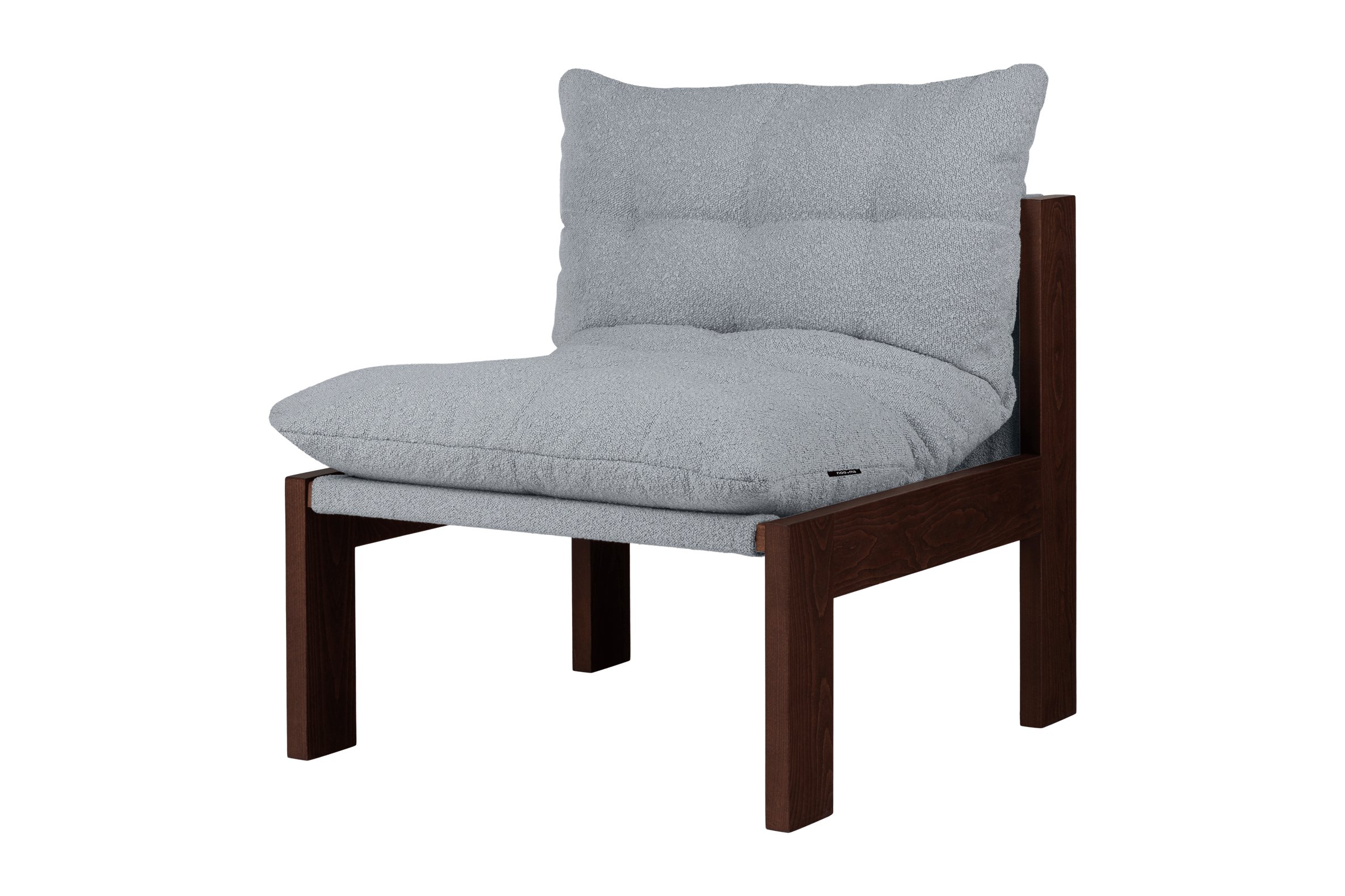 Huno - Lounge Chair - Cocoa Brown & Baby Blue Bouclé
