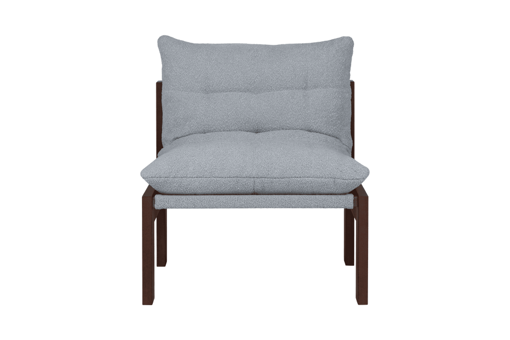 Huno - Lounge Chair - Cocoa Brown & Baby Blue Bouclé