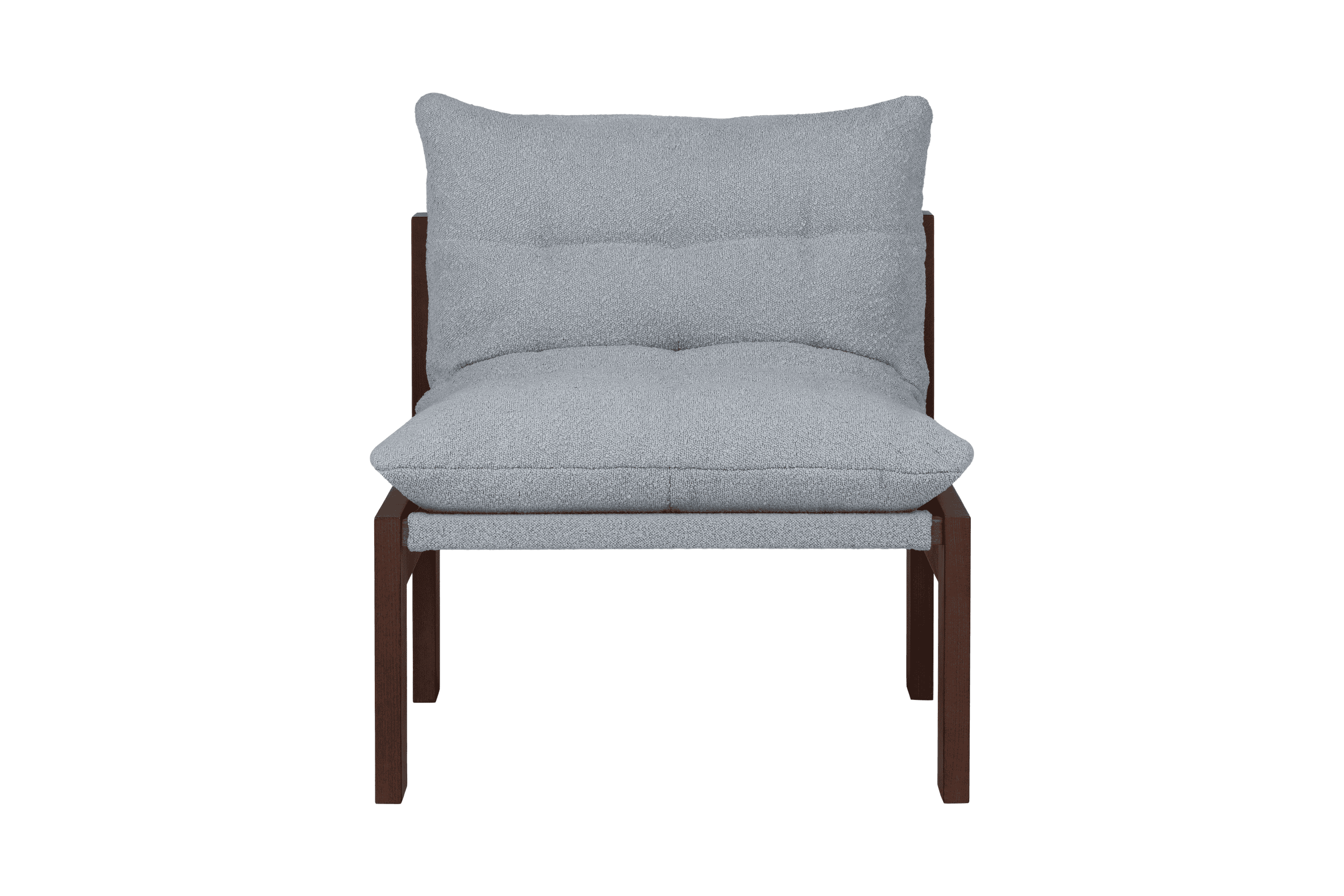 Huno - Lounge Chair - Cocoa Brown & Baby Blue Bouclé