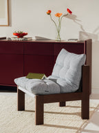 Huno - Lounge Chair - Cocoa Brown & Baby Blue Bouclé