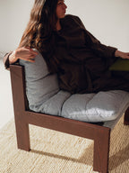 Huno - Lounge Chair - Cocoa Brown & Baby Blue Bouclé