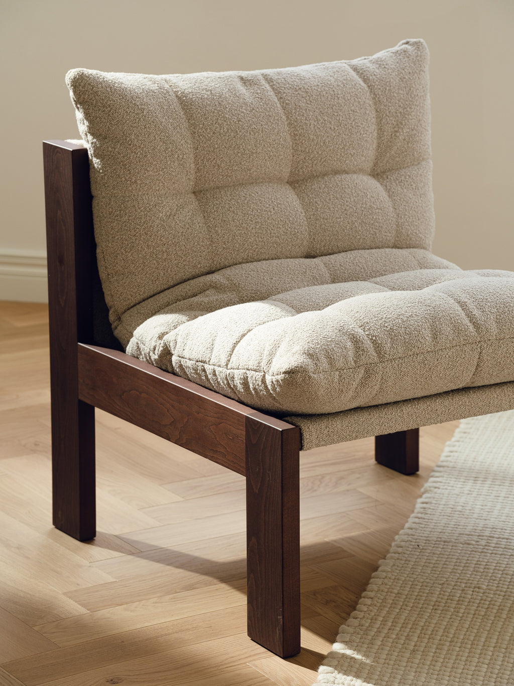 Huno - Fauteuil Lounge - Cocoa Brown & Desert Beige Bouclé