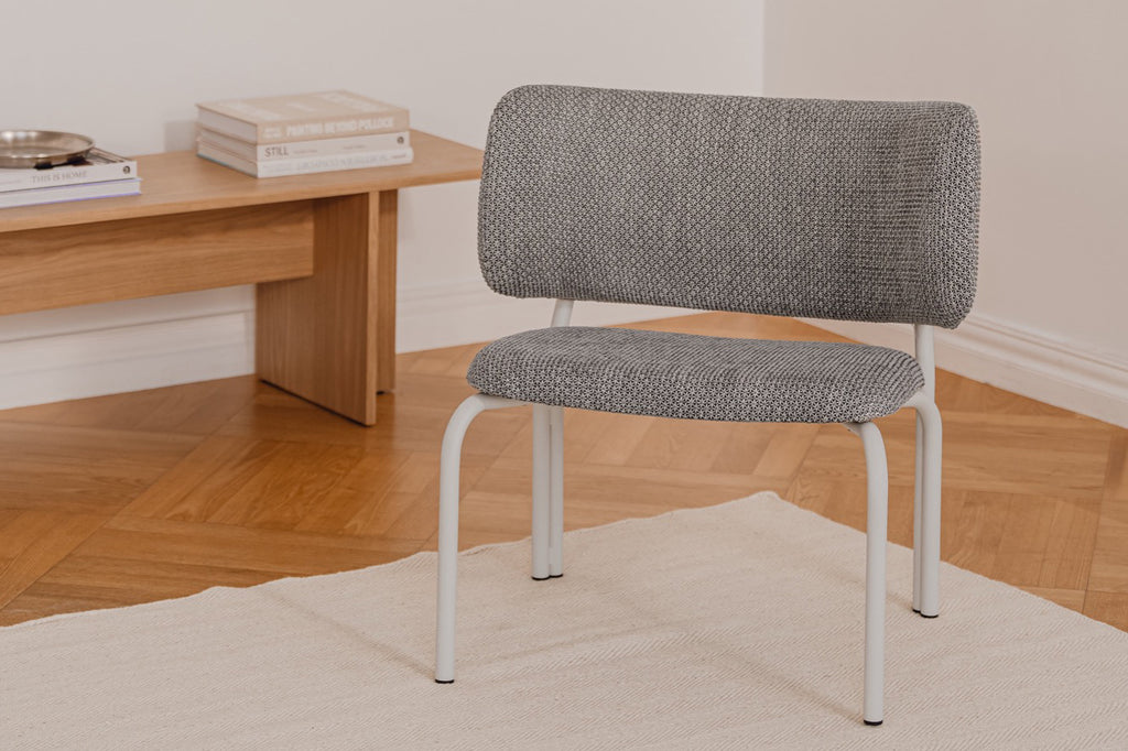 Kei - Fauteuil Lounge - Viscose - Black & Grey Mélange
