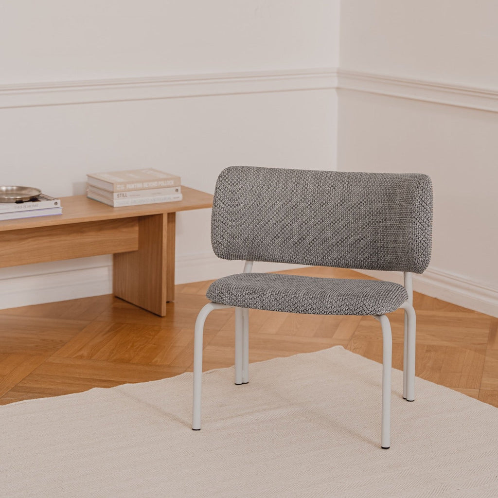 Kei - Fauteuil Lounge - Viscose - Black & Grey Mélange