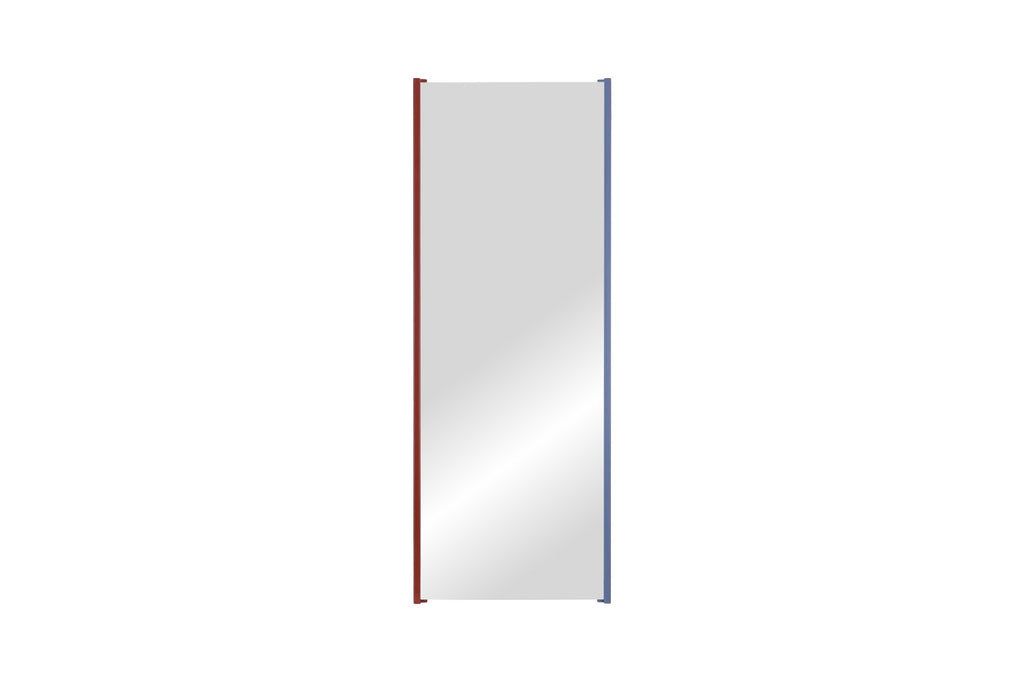 Lun - Miroir Mural - Hêtre Massif - Auburn Red & Frosty Blue