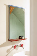Miroir Mural Lun - Auburn Red & Frosty Blue