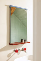 Miroir Mural Lun - Auburn Red & Frosty Blue
