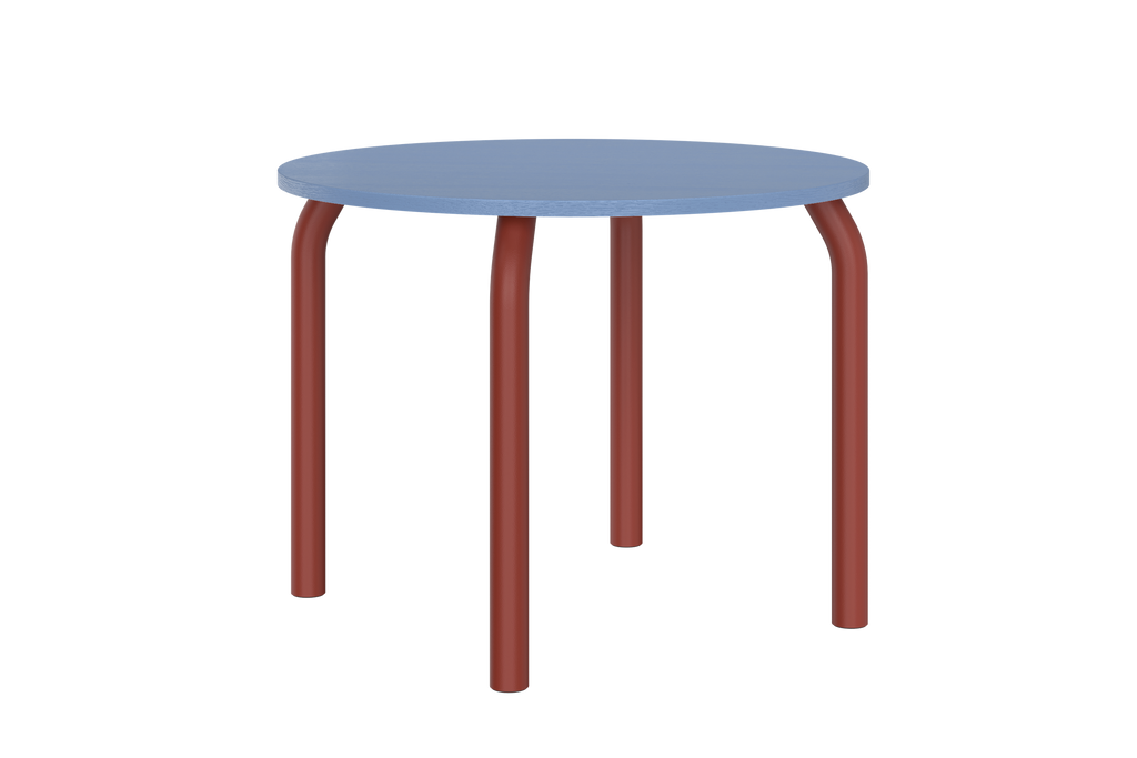 Meko - Table À Manger - Placage Frêne - Frosty Blue & Auburn Red