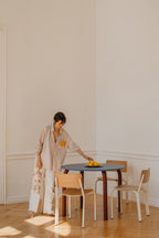 Meko - Table À Manger - Placage Frêne - Frosty Blue & Auburn Red