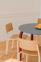 Meko - Table À Manger - Placage Frêne - Frosty Blue & Auburn Red