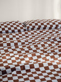 Plu - Housse De Couette - Coton - Baby Blue & Cocoa Brown