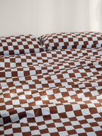 Plu - Housse De Couette - Coton - Baby Blue & Cocoa Brown
