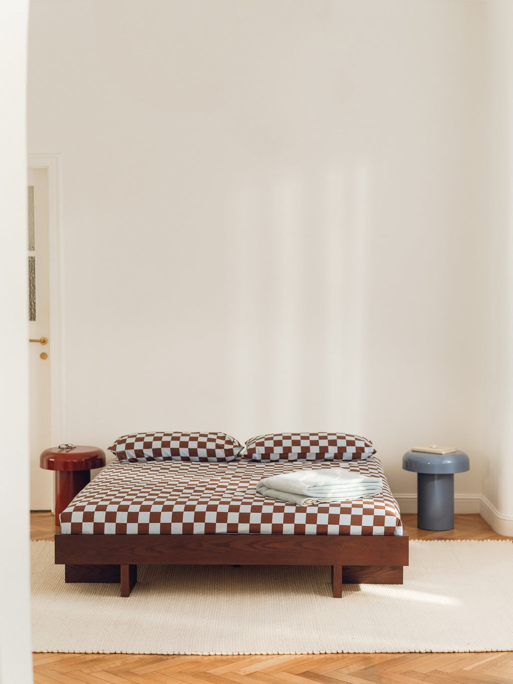 Plu - Housse De Couette - Coton - Baby Blue & Cocoa Brown