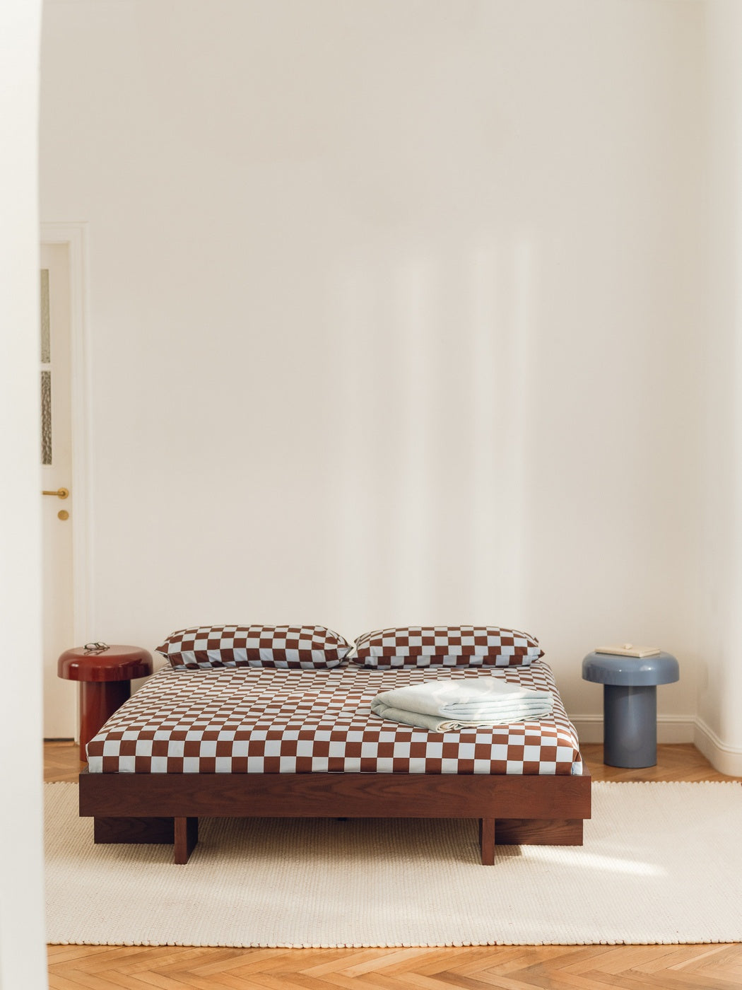 Plu - Housse De Couette - Coton - Baby Blue & Cocoa Brown