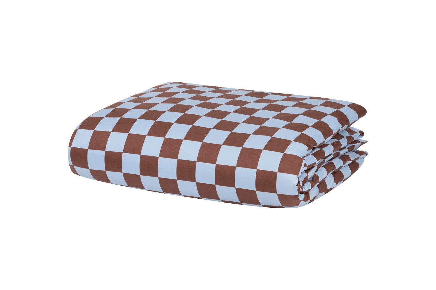 Plu - Housse De Couette - Coton - Baby Blue & Cocoa Brown